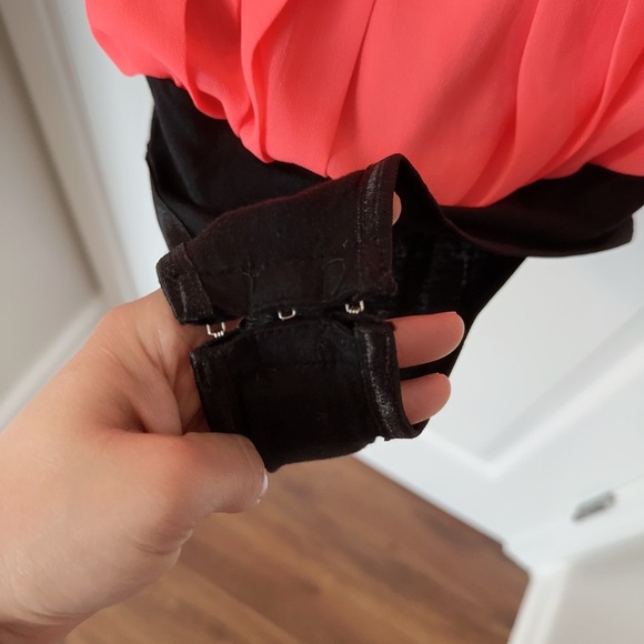 Double Zero Neón Coral and Black Bodysuit One Piece - Picture 6 of 6